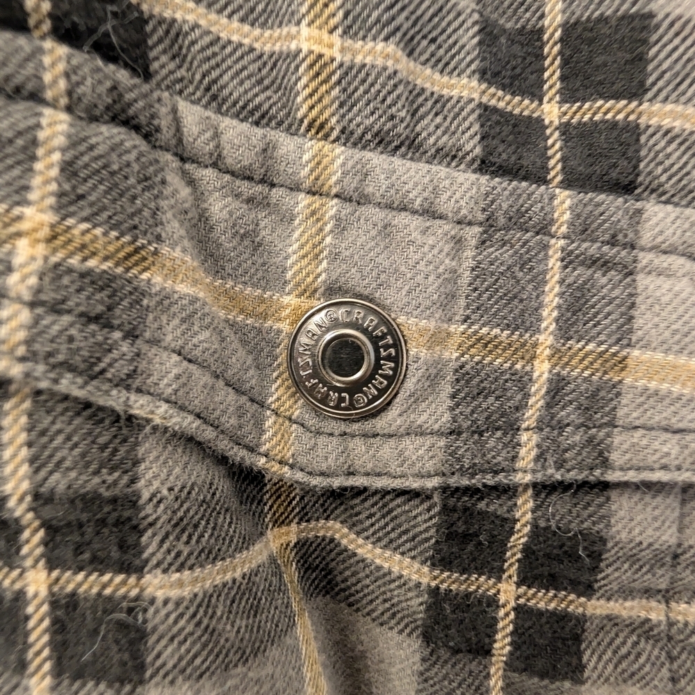 Craftsman Men's Gray and Tan Plaid Shirt Jacket - Picture 2 of 9